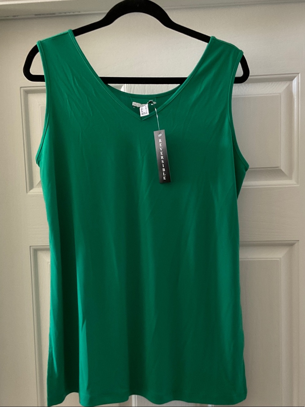 Susan Graver Sleeveless Reversible Tank Top - Emerald Green, M, NWT